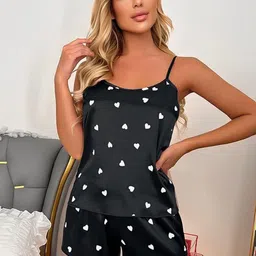 XPIOX Printed Shoulder Strap Neck Night Suit-picture-52