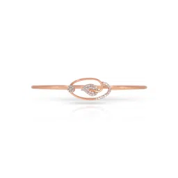BHIMA 18K BIS Hallmark 750 Purity Rose Gold Leafy Diamond Bracelet-image-87