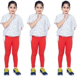 Tik Tok WEARS Girls Red Churidar Length Leggings-picture-39