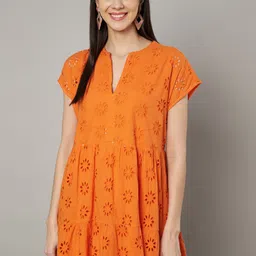 Amagyaa Schiffli Fit & Flare Mini Dress-image-97