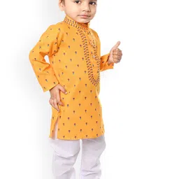 Cae Boys Floral Printed Regular Kurta with Pyjamas image 3