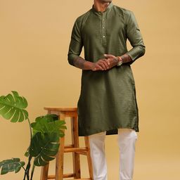 Anouk Men Flared Sleeves Thread Work Kurta image 5