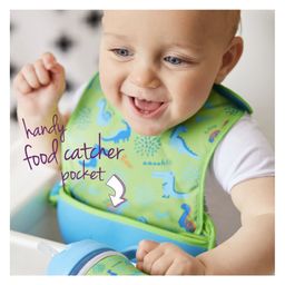 b.box Travel Bib & Flexible Soft Bite Spoon Set - Cactus Capers Purple Grey image 2