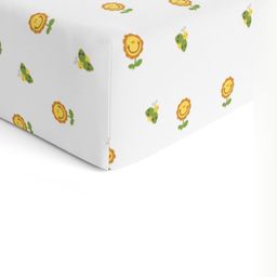 The White Cradle Yellow & White Floral Printed 120TC Fitted Cotton Crib Bedsheet-picture-10