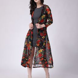 Cation Women Printed Longline Shrug-22