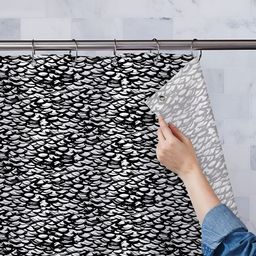 ArtzFolio Black & White Printed Waterproof Shower Curtain-image-68