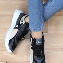 Playtoes Black Sports Shoes-48