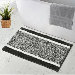 GBL COLLECTION Grey & White Textured Anti-Skid Bath Rug-image-96