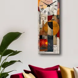OLIVE TREE Multicolor Printed Analogue Rectangular Wooden Wall Clock-24