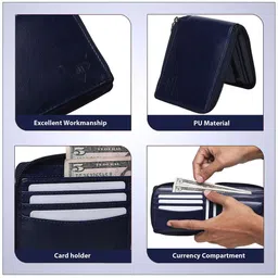 JND Men Premium Leather Zip-Around Wallet with Multiple Compartments image 3