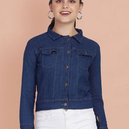 DIMPY GARMENTS Women Lightweight Denim Jacket with Embroidered-19