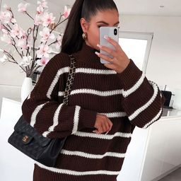 Mast & Harbour Striped Round Neck Long Sleeves Pullover-picture-24