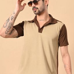 Genzy Colourblocked Polo Collar T-shirt-image-23