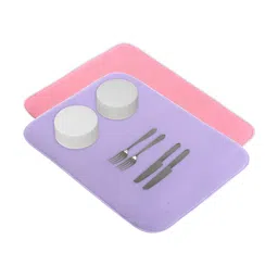 Aura 2-Pcs Purple & Pink Floor Microfiber Crockery Dish Drying Kitchen Mats-27
