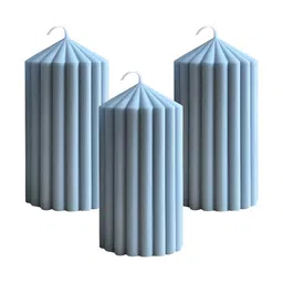 atorakushon Blue 3 pieces Pillar Candle-image-56