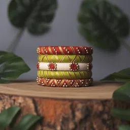 Taasha Craft Set Of 5 Beaded Bangles-17