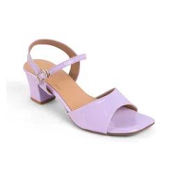 Tresmode Women Leather Block Heels Sandals with Buckles-picture-9