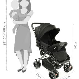 Babyhug Symphony Stroller With Reverisble Handle & Mosquito Net - Black image 3