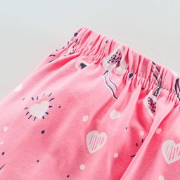 Lazy Bones Full Length Leggings Heart Print - Pink image 3