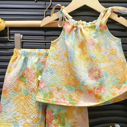 Sun & Shine Girls Orange Cotton Blend Clothing Set-image-95