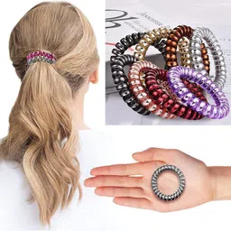 Blubby Unisex Set Of 10 Spiral Ponytail Holders image 4