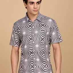 WEXFORD Men Standard Graphic Printed Cotton Casual Shirt-image-90