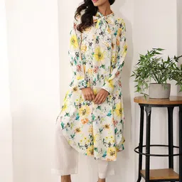Ambraee Women Floral Printed Regular Kurta with Trousers-picture-27