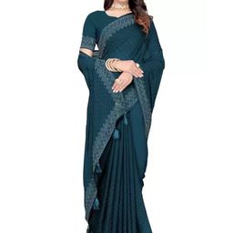 SAADHVI Embellished Beads and Stones Pure Georgette Saree-image-45