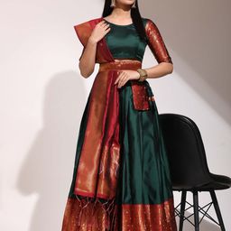 Payu Semi-Stitched Lehenga & Unstitched Blouse With Dupatta-picture-40