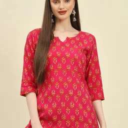 HYTEN Floral Printed Pure Cotton Kurti-21
