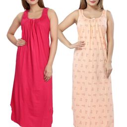 Inner Beats Women Pack Of 2 Multicoloured Cotton Blend Nightdress-picture-37