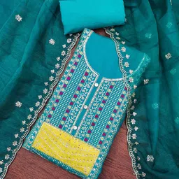 KALINI Embroidered Unstitched Dress Material-picture-3