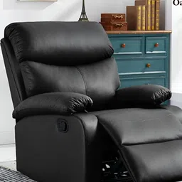 Oakcraft Black Manual Recliner With Adjustable Footrest-image-1