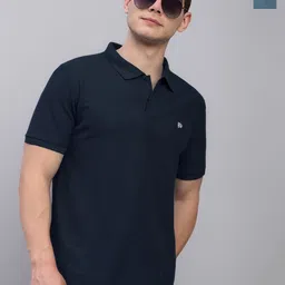 LUX PARKER Men Pack of 2 Solid Polo Collar Cotton T-shirts-image-35