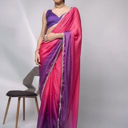 Kalista Embellished Mirror Work Satin Ready to Wear Saree-13