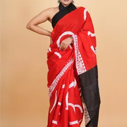 Lovwear Red Pure Cotton Sarees-picture-48