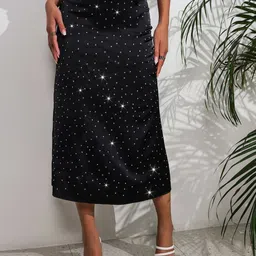 KPOP Embellished A-Line Midi Skirt-picture-56