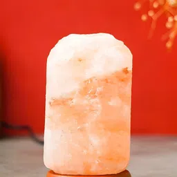 eCraftIndia Orange Wooden Rectangle Himalayan Salt Table Lamp-18