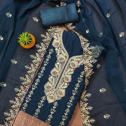LeeliPeeri Designer Embroidered Unstitched Dress Material-image-72