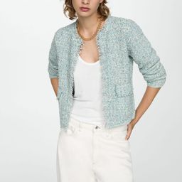 MANGO  Tweed Tailored  Jacket with Frayed Ends-picture-8