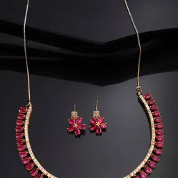 Sukkhi Gold-Plated American Diamond Studded Choker Necklace And Earrings-picture-12