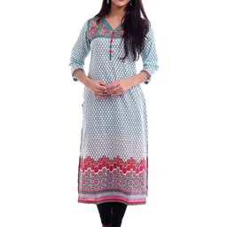 Inara Robes V-Neck Embroidered Straight Cotton Kurta-picture-40
