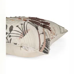 ONSETHOMES Grey & Beige Embroidered Square Cushion Covers image 3