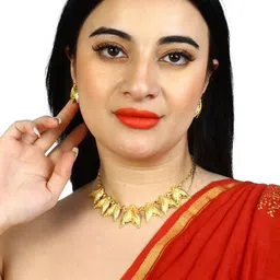 DANEEN JEWELLERY Gold-Plated Textured Jewellery Set-image-30