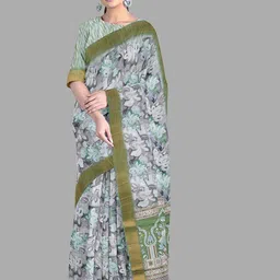 The Chennai Silks Floral Printed Festive Saree With Zari-picture-28