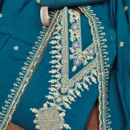 HMP Fashion Embroidered Unstitched Dress Material-image-3