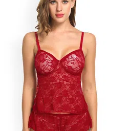 chia fashions Women Self Design Shoulder Straps Baby Doll-picture-7
