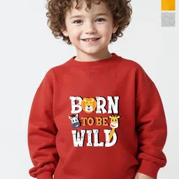 x2o Unisex Kids Pack Of 3 Typography Printed Round Neck Cotton Pullover Sweatshirts-47