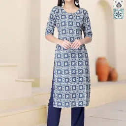 HERE&NOW Selection Of 3 Ethnic Motifs Printed Round Neck Straight Kurta-88
