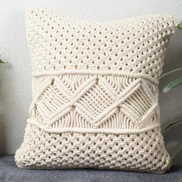 HOMADORN Off White Ethnic Motifs Square Cushion Covers-image-81